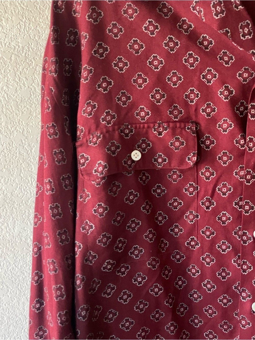 90’s VTG Polo by Ralph Lauren Red Geometric Button-Down Shirt